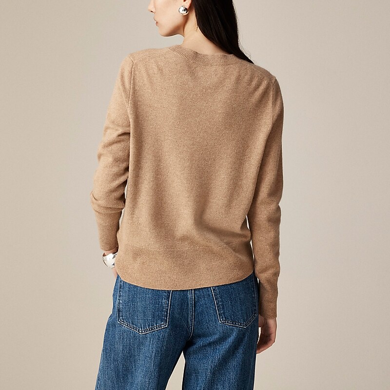 Hthr Camel J.Crew Cashmere classic-fit crewneck sweater | J.Crew Factory | WDOXP7603