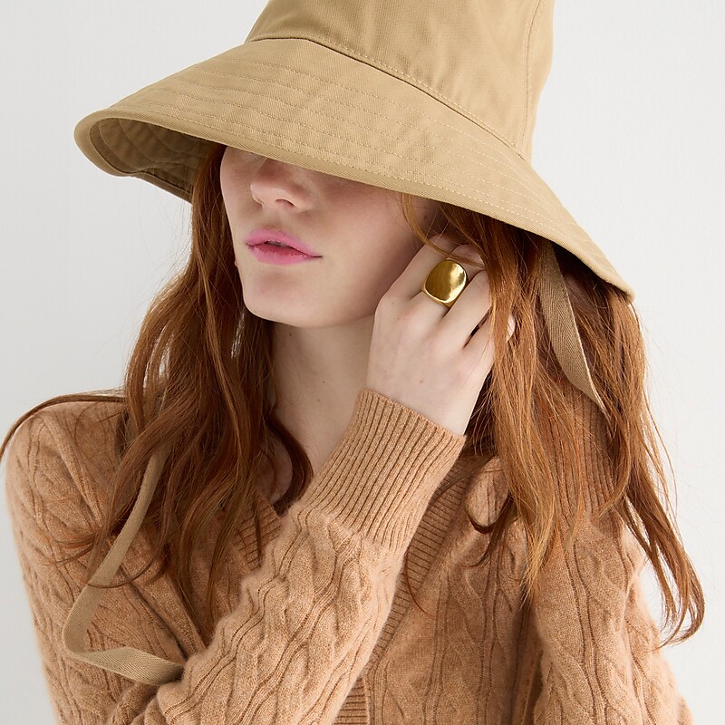 Hthr Camel J.Crew Cashmere shrunken cable-knit V-neck cardigan sweater | J.Crew Factory | WFDYH2653