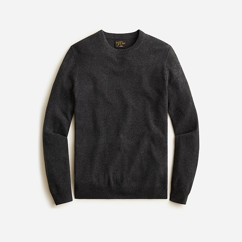 Hthr Charcoal J.Crew Cashmere jacquard crewneck sweater | J.Crew Factory | YCHMD1952