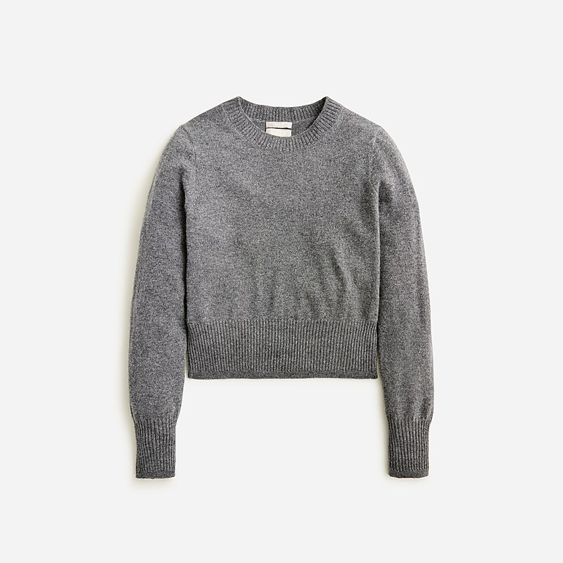 Hthr Charcoal J.Crew Cashmere shrunken crewneck sweater | J.Crew Factory | KCLXZ7642