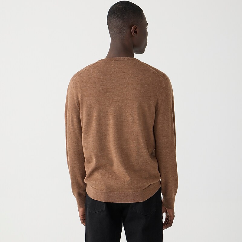 Hthr Chestnut J.Crew Merino wool V-neck sweater | J.Crew Factory | ZOVWI2795