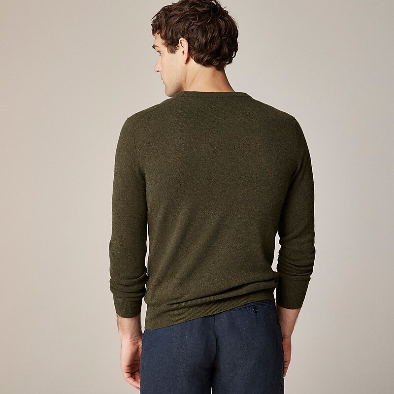 Hthr Elm J.Crew Cashmere jacquard crewneck sweater | J.Crew Factory | YRIKV7860