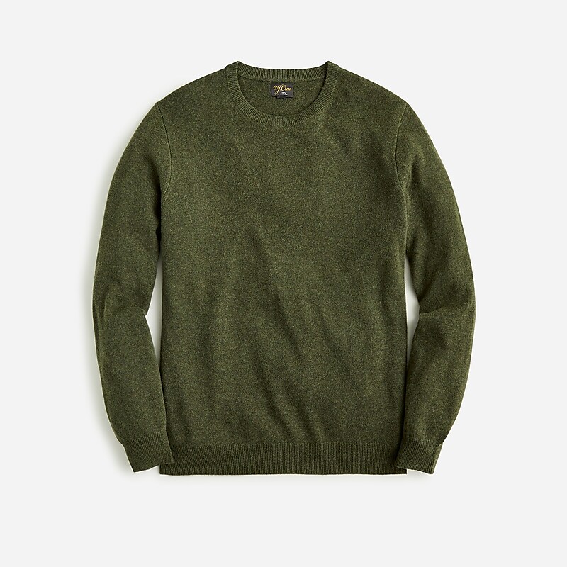 Hthr Elm J.Crew Cashmere jacquard crewneck sweater | J.Crew Factory | YRIKV7860