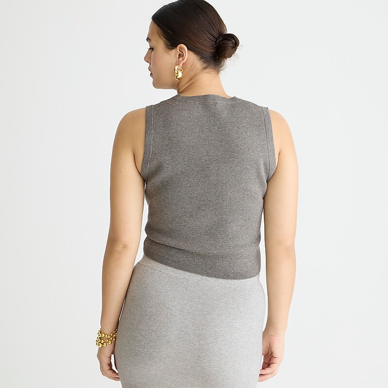 Hthr Graphite J.Crew Sweater shell in TENCEL™ lyocell blend. | J.Crew Factory | UQWRY1835