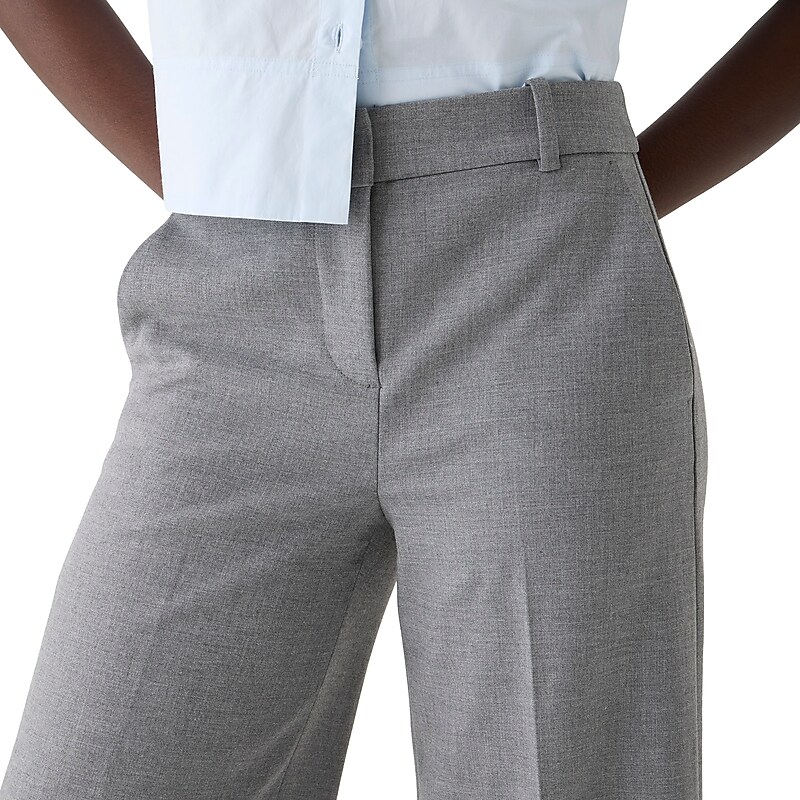 Hthr Graphite J.Crew Sydney wide-leg pant in four-season stretch | J.Crew Factory | TCBRX1360