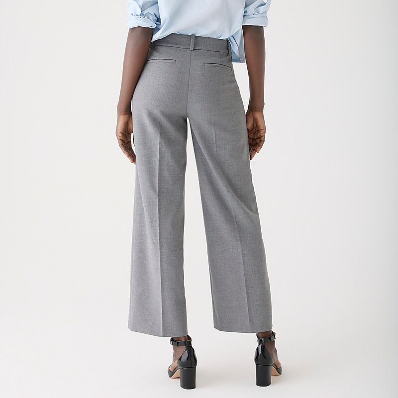 Hthr Graphite J.Crew Sydney wide-leg pant in four-season stretch | J.Crew Factory | TCBRX1360