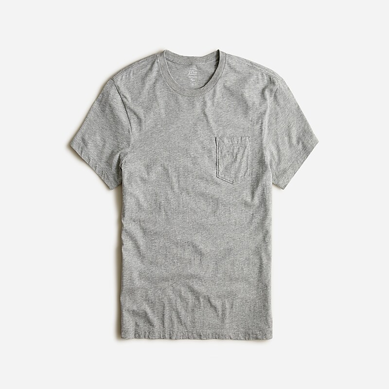 Hthr Grey J.Crew Broken-in short-sleeve pocket T-shirt | J.Crew Factory | IEJPT4028