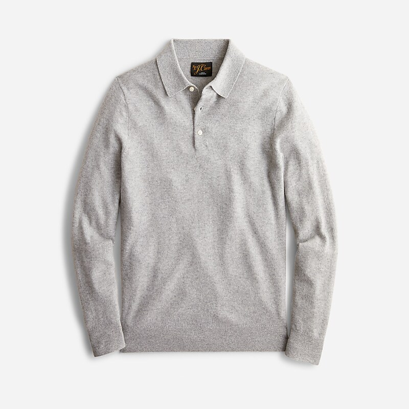 Hthr Grey J.Crew Cashmere collared sweater-polo | J.Crew Factory | EUBKN0738