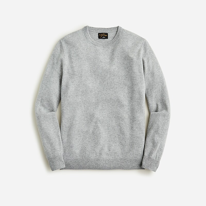 Hthr Grey J.Crew Cashmere jacquard crewneck sweater | J.Crew Factory | FSNCJ0943