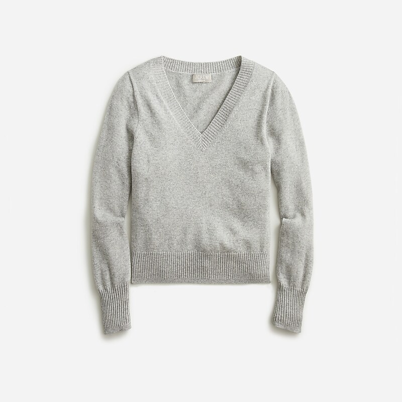 Hthr Grey J.Crew Cashmere shrunken V-neck sweater | J.Crew Factory | XKCSN2605