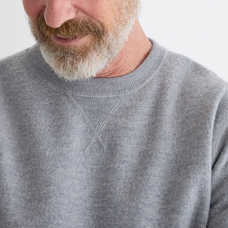 Hthr Grey J.Crew Wallace & Barnes boiled merino wool crewneck sweatshirt | J.Crew Factory | WABXK4392