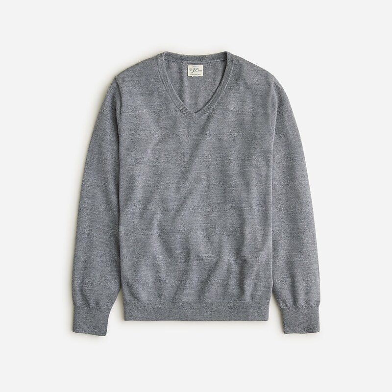 Hthr Metal J.Crew Merino wool V-neck sweater | J.Crew Factory | AEIPO1846