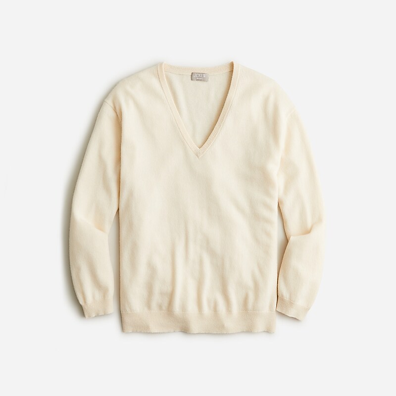 Hthr Muslin J.Crew Cashmere relaxed V-neck sweater | J.Crew Factory | DBSQJ4679