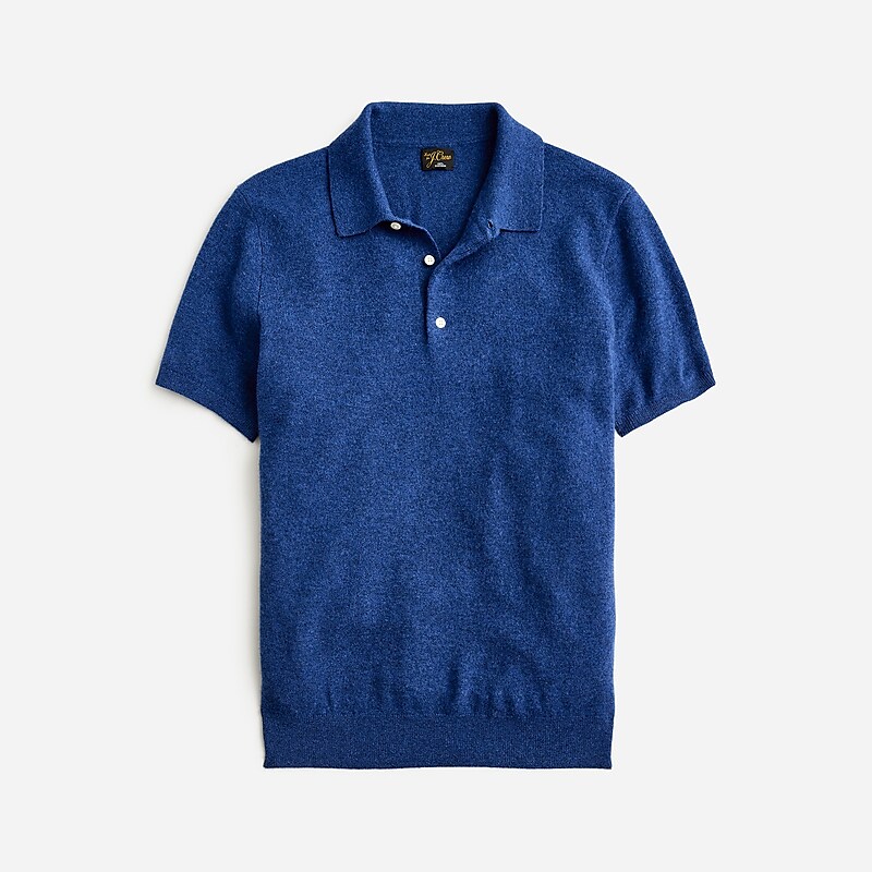 Hthr Night Star J.Crew Short-sleeve cashmere sweater-polo | J.Crew Factory | UAXOE3710