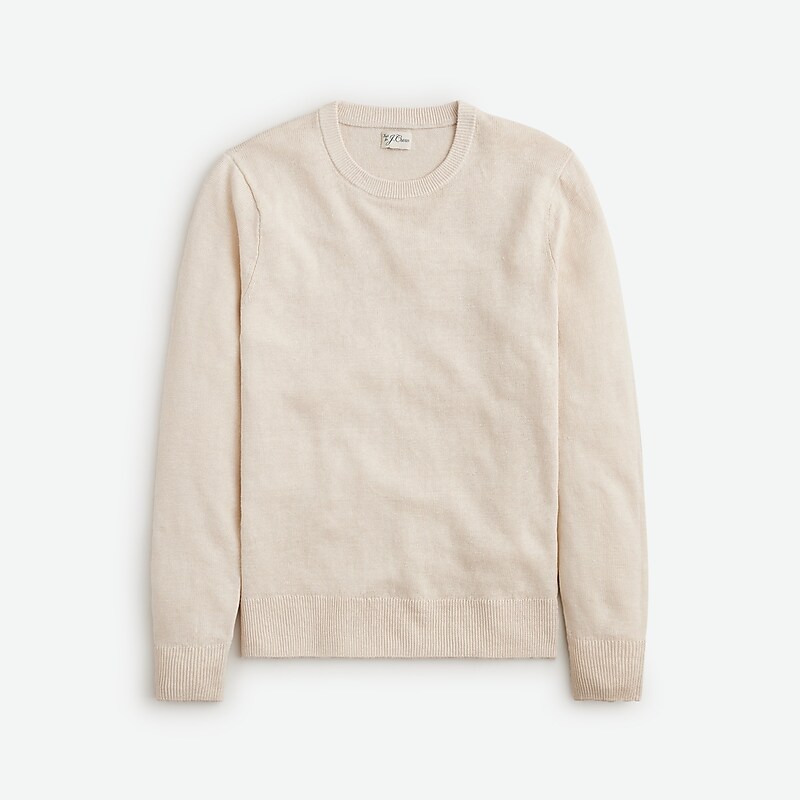 Hthr Parchment J.Crew Linen crewneck sweater | J.Crew Factory | WBMSI2704