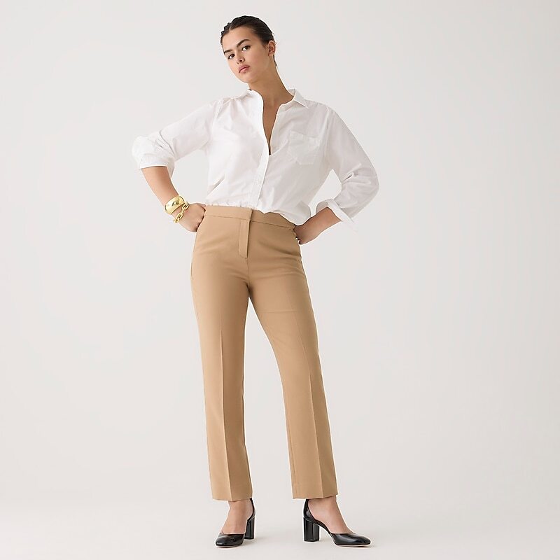 Hthr Saddle J.Crew Kate straight-leg pant in four-season stretch | J.Crew Factory | NZMSI8493