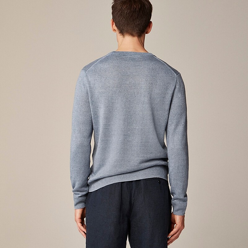 Hthr Seaside J.Crew Linen crewneck sweater | J.Crew Factory | MYLFU5063