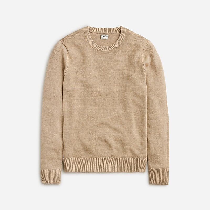 Hthr Wheat J.Crew Linen crewneck sweater | J.Crew Factory | LUKXJ8714