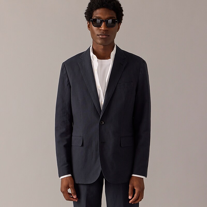 Ink J.Crew Ludlow Slim-fit unstructured suit jacket in Irish cotton-linen blend | J.Crew Factory | GVXLQ2507