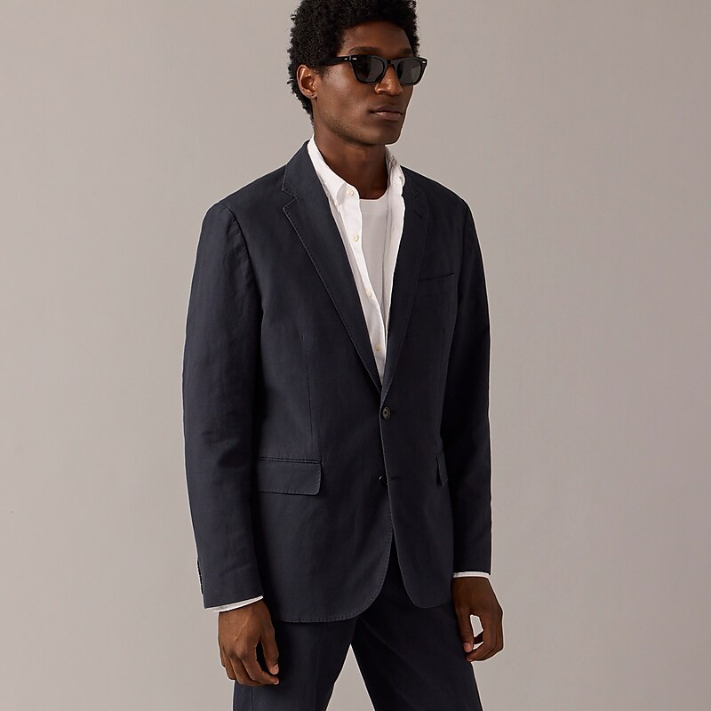 Ink J.Crew Ludlow Slim-fit unstructured suit jacket in Irish cotton-linen blend | J.Crew Factory | GVXLQ2507