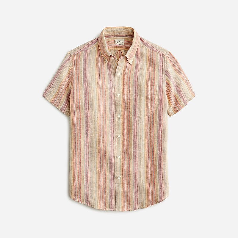 Isle Awning Stripe Mult J.Crew Short-sleeve Baird McNutt Irish linen shirt | J.Crew Factory | VLWYK7089