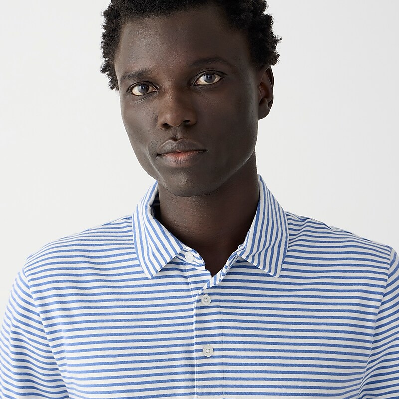 Ivory Blue J.Crew Sueded cotton polo shirt | J.Crew Factory | LPUKJ1234