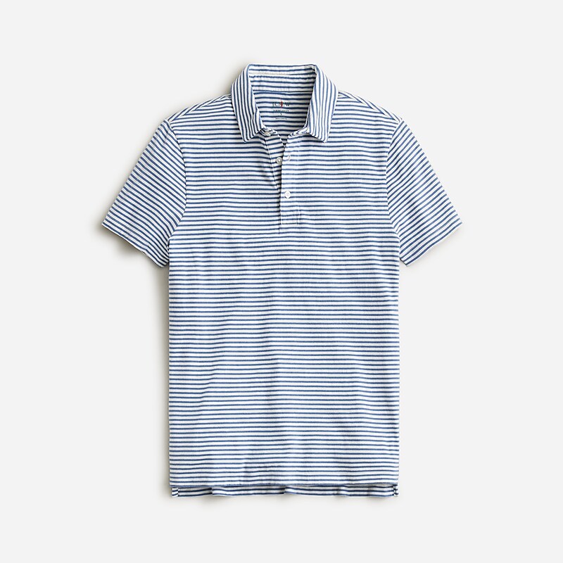 Ivory Blue J.Crew Sueded cotton polo shirt | J.Crew Factory | LPUKJ1234