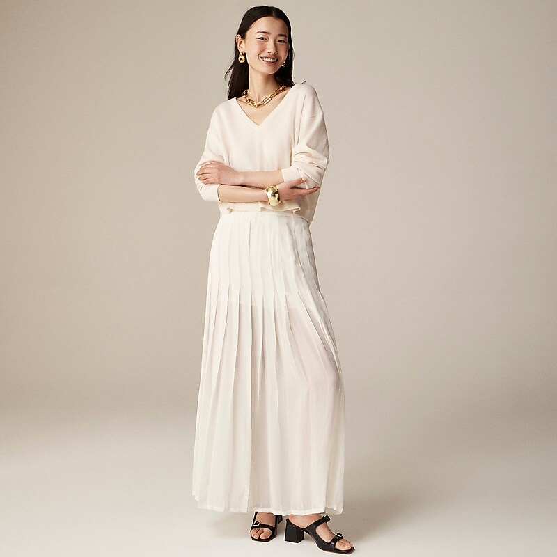 Ivory J.Crew Collection maxi skirt in lightweight chiffon | J.Crew Factory | HVPBY0978