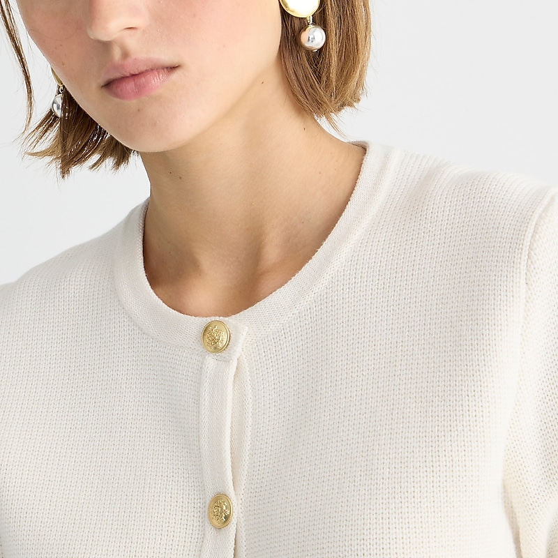 Ivory J.Crew Emilie sweater lady jacket with contrast trim | J.Crew Factory | ZQISF6437