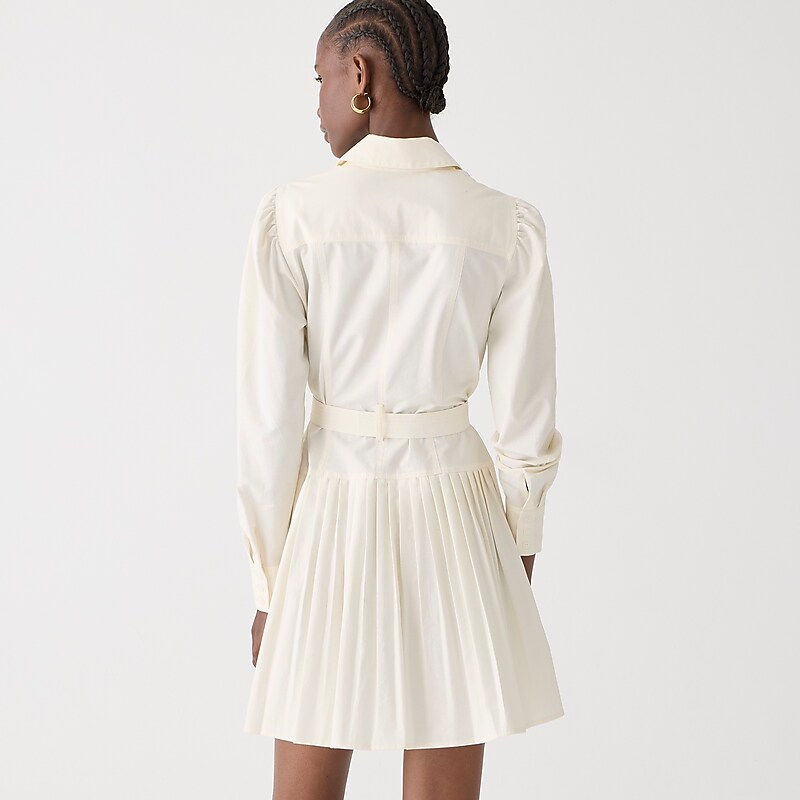 Ivory J.Crew Fit-and-flare shirtdress in lightweight oxford | J.Crew Factory | GRKML0643