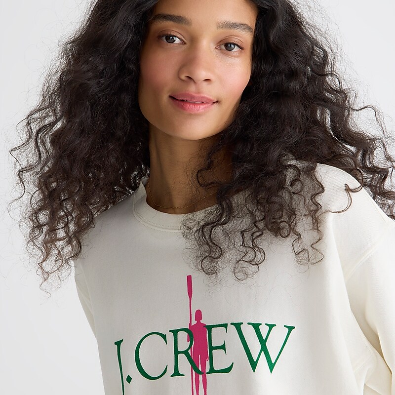 Ivory J.Crew French terry oarsman relaxed sweatshirt | J.Crew Factory | ZLFRV4316