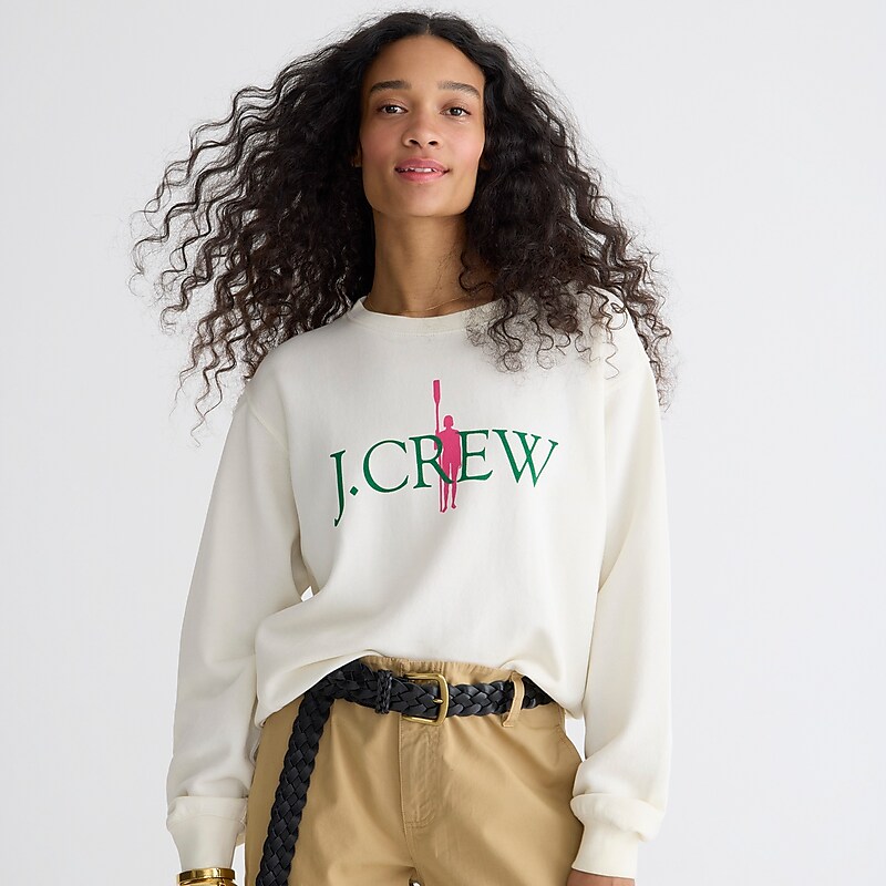 Ivory J.Crew French terry oarsman relaxed sweatshirt | J.Crew Factory | ZLFRV4316