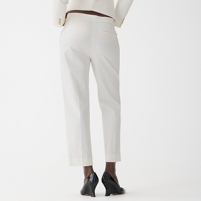 Ivory J.Crew Kate straight-leg pant in bi-stretch cotton blend | J.Crew Factory | SJTGI3904