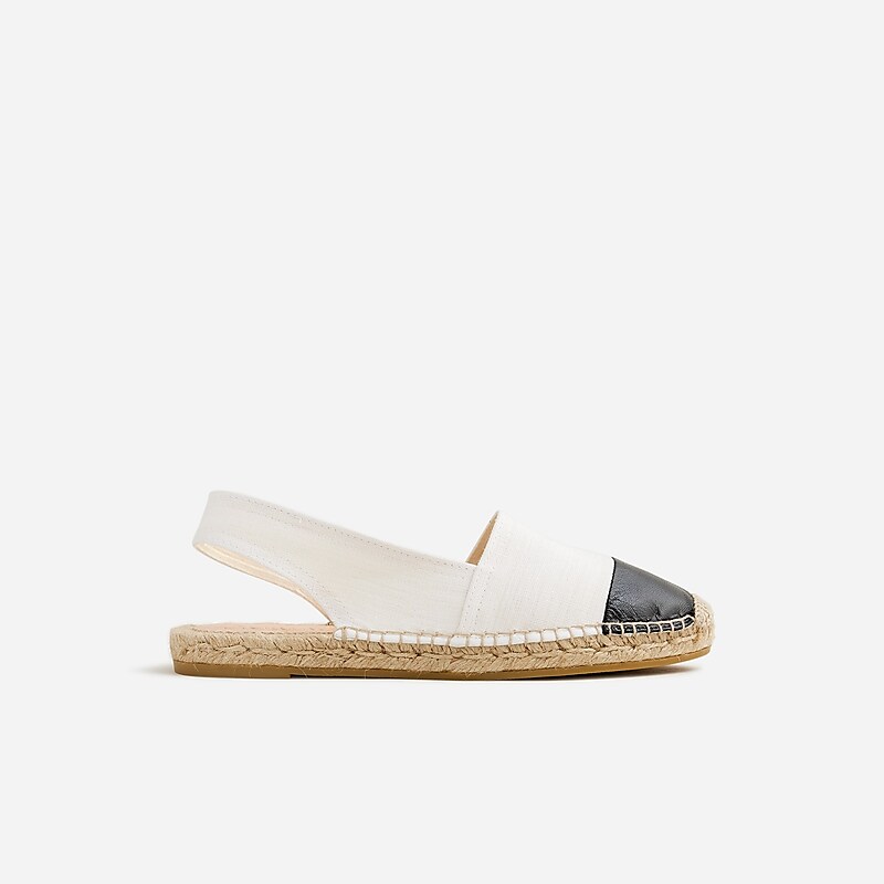 Ivory J.Crew Made-in-Spain cap toe slingback espadrilles in canvas | J.Crew Factory | ZCNWV1978