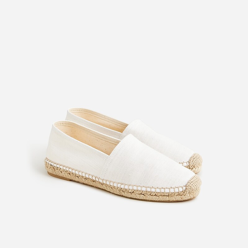 Ivory J.Crew Made-in-Spain espadrille flats in linen | J.Crew Factory | YTKEH0412