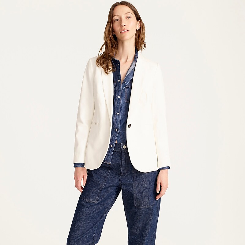 Ivory J.Crew Parke blazer in bi-stretch cotton | J.Crew Factory | WJUCK3204