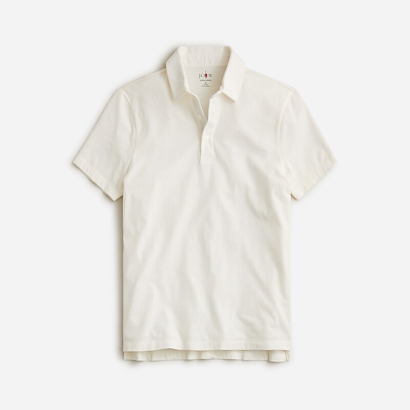 Ivory J.Crew Sueded cotton polo shirt | J.Crew Factory | UZORK7056