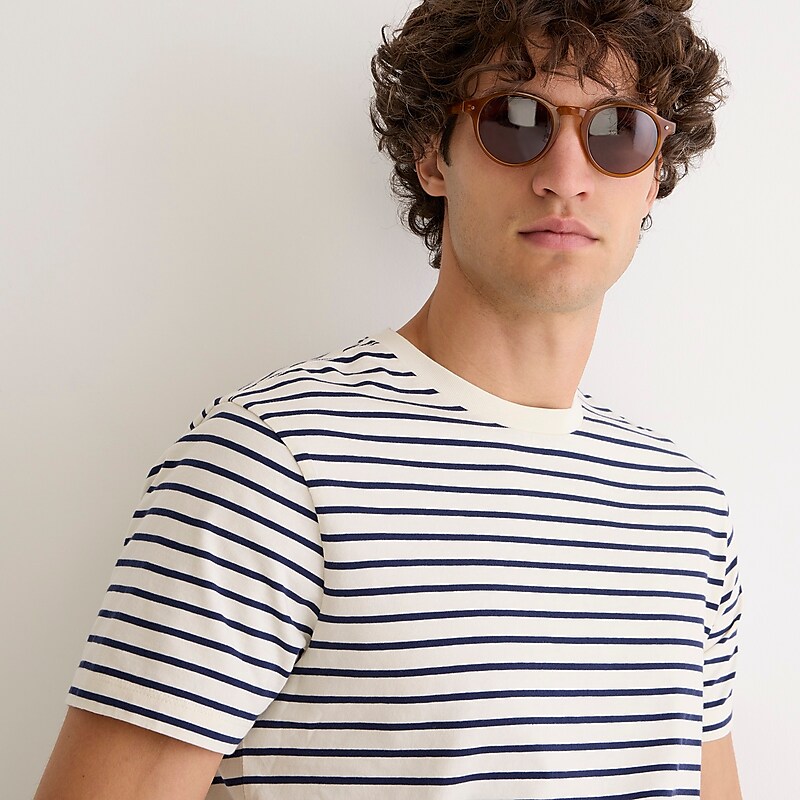 Ivory Navy J.Crew Cotton T-shirt | J.Crew Factory | KYLNP7190