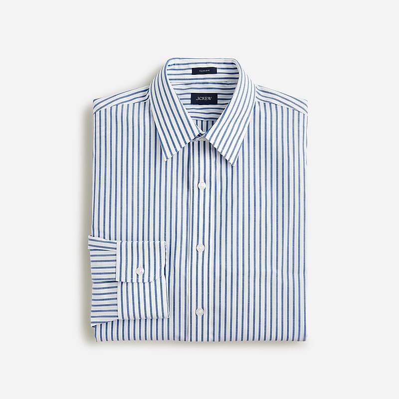 Jasper Stripe Blue Whit J.Crew Bowery wrinkle-free dress shirt with point collar | J.Crew Factory | EKVSG5840