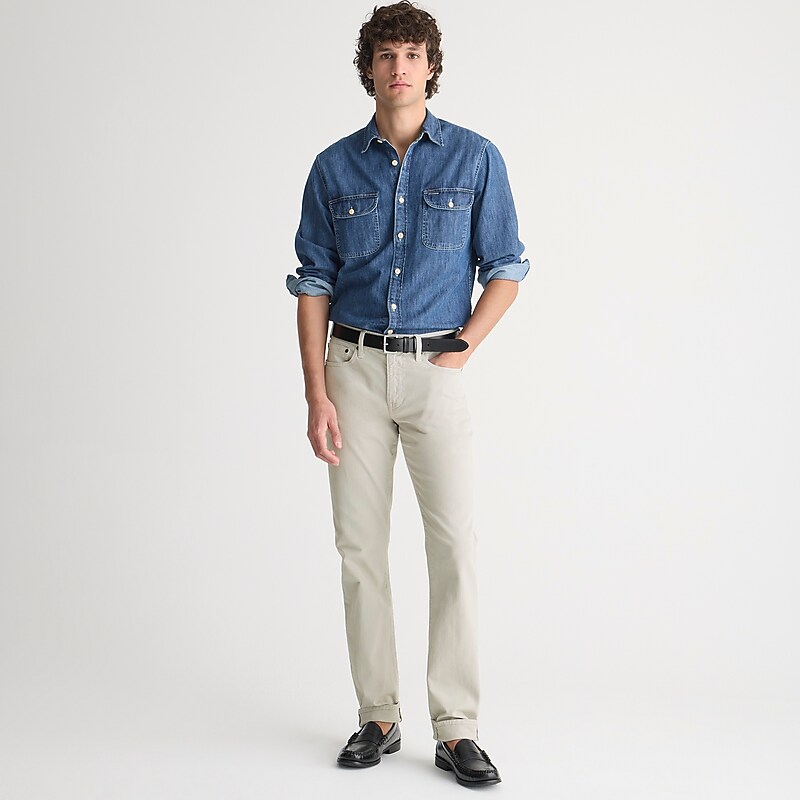 Jet Grey J.Crew 484 Slim-fit garment-dyed five-pocket pant | J.Crew Factory | YDUGX4829