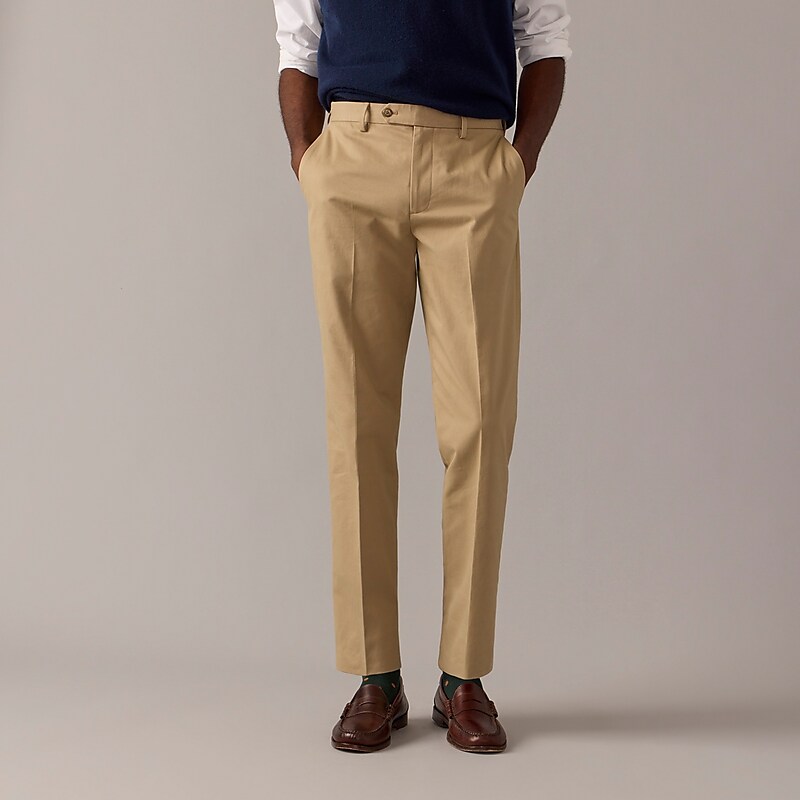 Khaki J.Crew Bowery dress pant in stretch chino | J.Crew Factory | PRHAJ9367