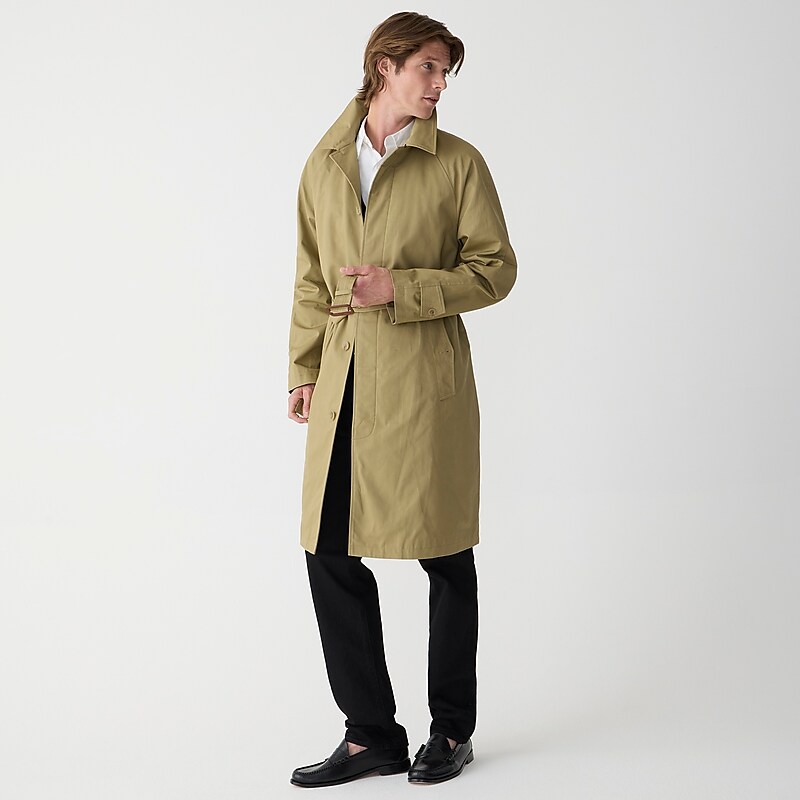 Khaki J.Crew Ludlow trench coat in water-resistant cotton | J.Crew Factory | ILPKA8304