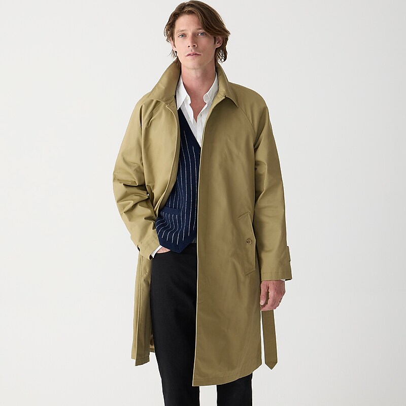 Khaki J.Crew Ludlow trench coat in water-resistant cotton | J.Crew Factory | ILPKA8304