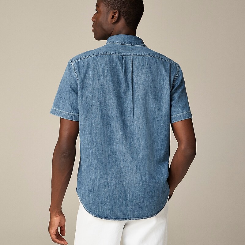 Lake Wash Denim J.Crew Relaxed short-sleeve midweight denim shirt | J.Crew Factory | BTVQP9832