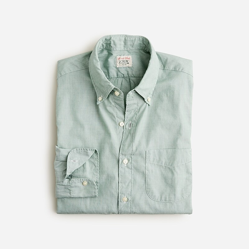 Lamppost Green Eoe J.Crew Secret Wash cotton poplin shirt | J.Crew Factory | YUPNI1698