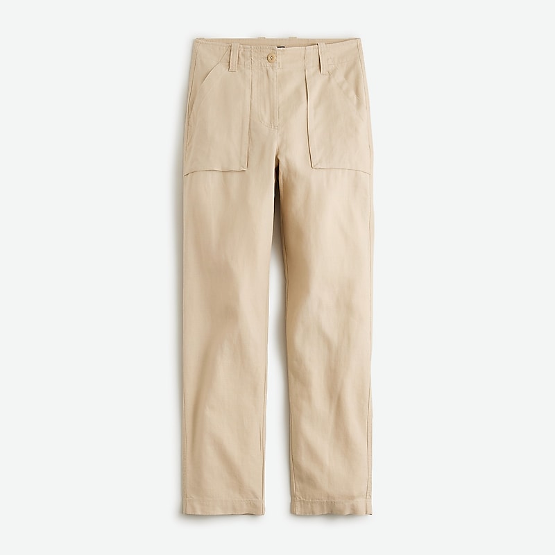 Light Khaki J.Crew Seaside cargo pant in linen-TENCEL™ lyocell blend | J.Crew Factory | DZUEB5038