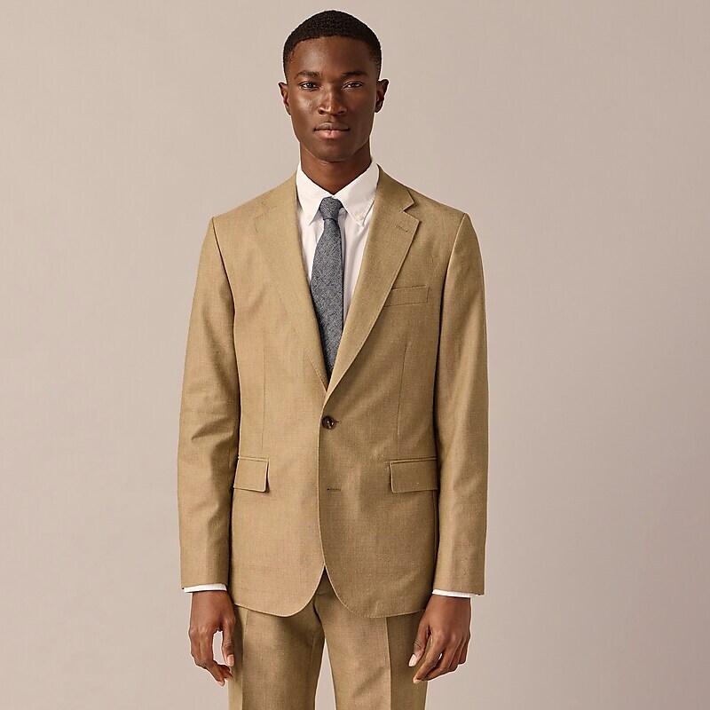 Light Olive Pindot J.Crew Ludlow Slim-fit suit jacket in English cotton-wool blend | J.Crew Factory | QFANH7319