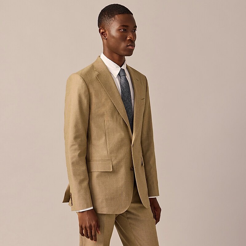 Light Olive Pindot J.Crew Ludlow Slim-fit suit jacket in English cotton-wool blend | J.Crew Factory | QFANH7319