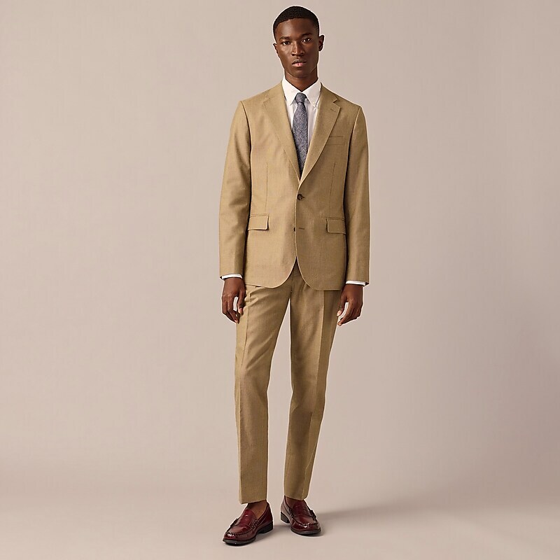 Light Olive Pindot J.Crew Ludlow Slim-fit suit jacket in English cotton-wool blend | J.Crew Factory | QFANH7319