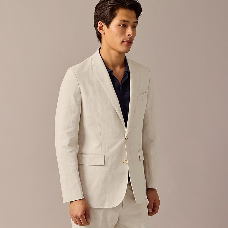 Light Tan Glen J.Crew Ludlow Slim-fit unstructured suit jacket in Irish cotton-linen blend | J.Crew Factory | WTGJL2197